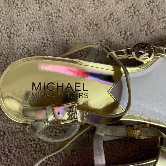Michael Kors Gold Wedge Sandals - Picture 1 of 4